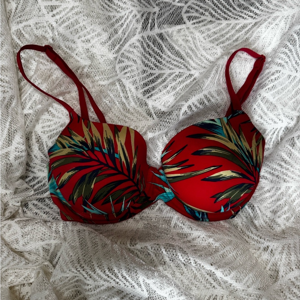 Victoria's Secret Red Tropical Print Bra